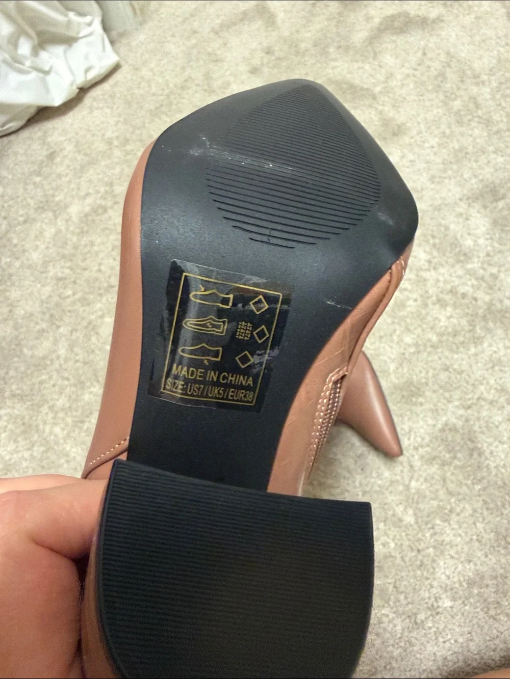 Qupid Brown Pointed Toe Ankle Booties with Side Zip